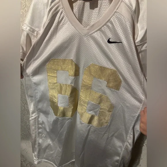 Custom Nike white and gold sparkly football jersey - Picture 2 of 5